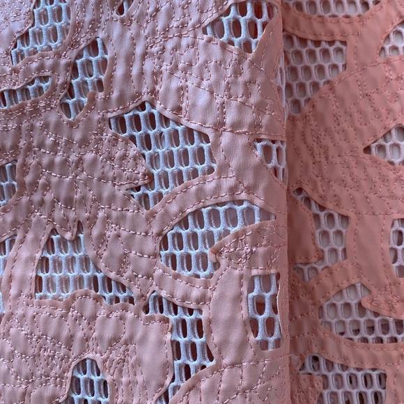 asos Fit & Flare Floral Embroidery Textured Peach Mini Dress Size 6 - Picture 7 of 15